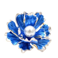 cindy xiang 6 colors choose enamel peony flowers brooches for women wedding fashion pearl pins elegant coat accessories gift