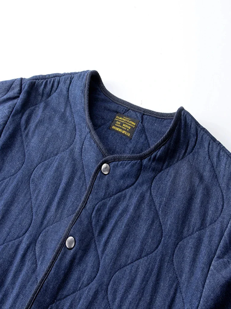 OKONKWO Мужские стеганые джинсовые куртки с несколькими карманами ами цвета хаки