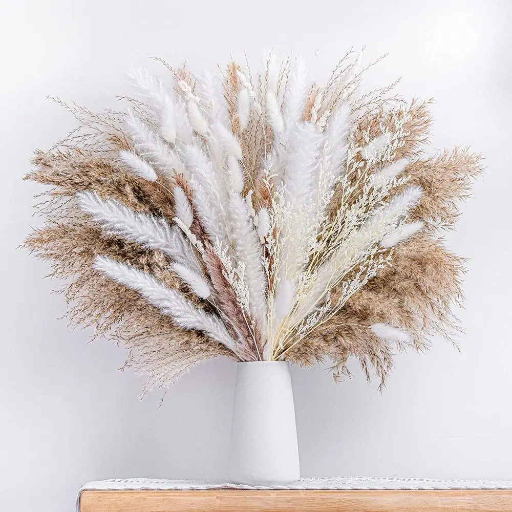 

80 Pcs Natural DIY Wedding Flower Arrangement Grandes Home Decor Pampas Grass Bouquet Plant Phragmite Dried Flower Reed