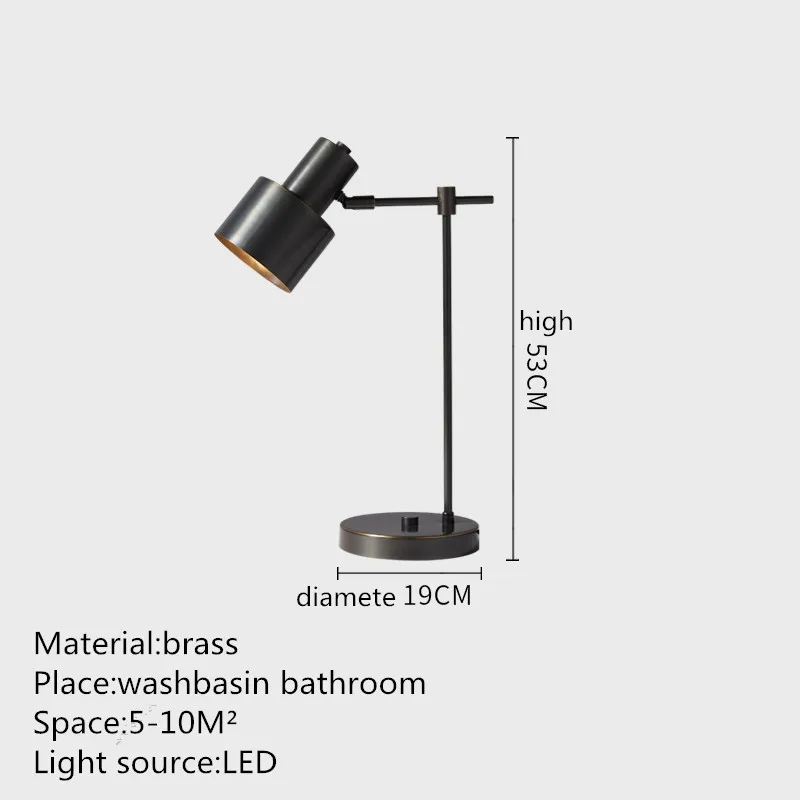 Современная медная настольная лампа BUNNY светодиодная черная латунь настольное