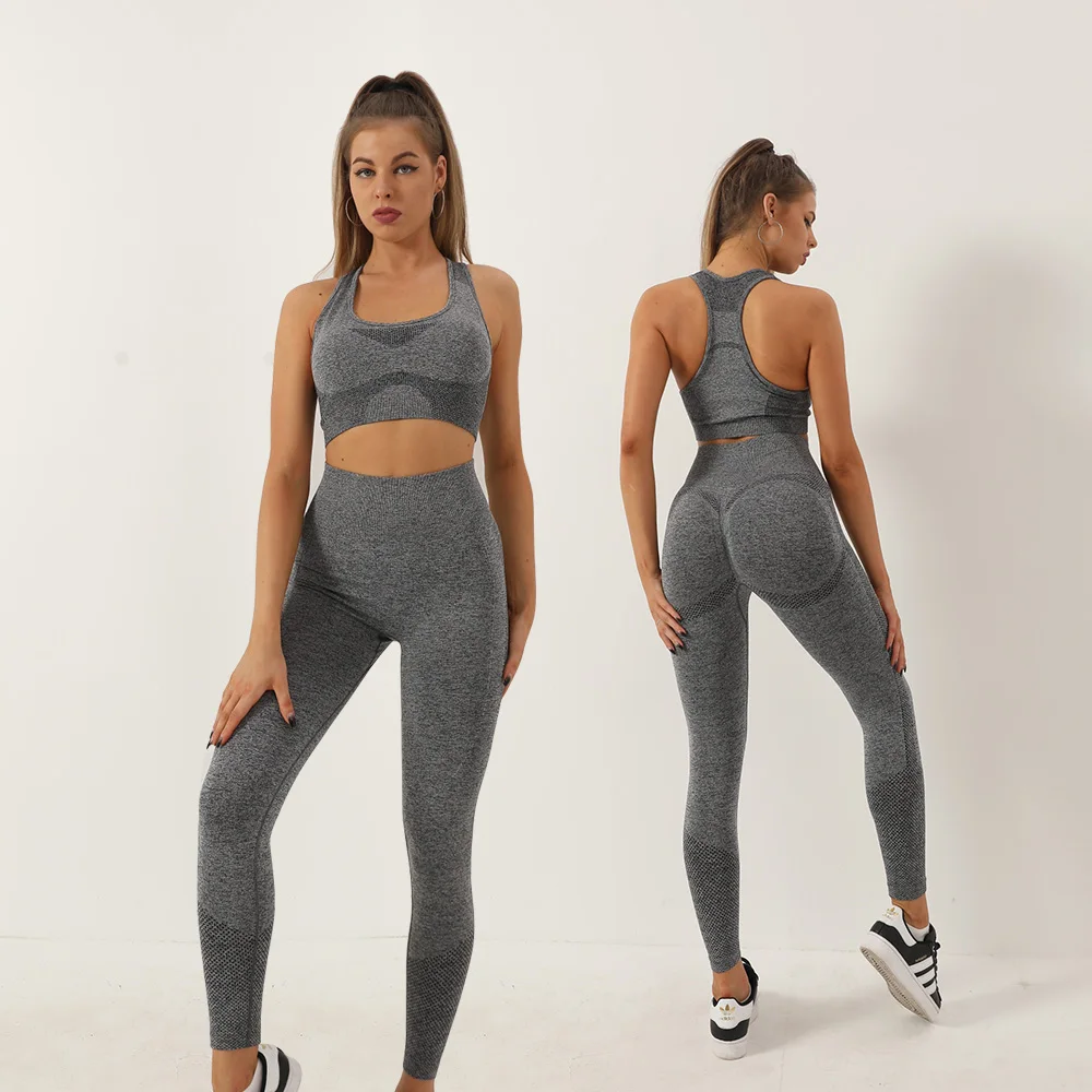 2/3PCS Seamless Yoga Set Women Leggings Women Tracksuit High Waist Outfit Sportswear Suit Fitness Workout Sport Set Gym Clothing