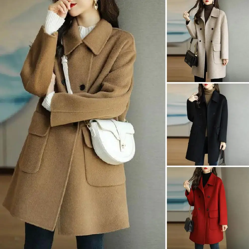 

Female Temperament Fashion Woolen Coat 2021 Autumn Winter Women New Thicker Korean Mid-length Loose High-end Small Jacket