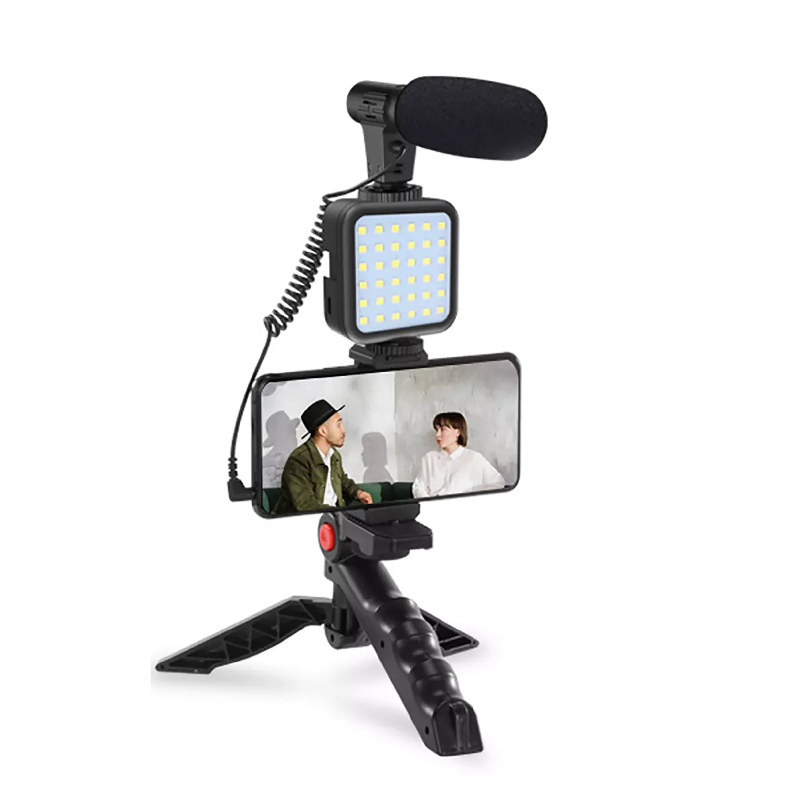 

2022New Smartphone Vlogging Kit LED Camera light with Tripod and Phone Holder Video Recording Equipment Light Tripod For Indoor
