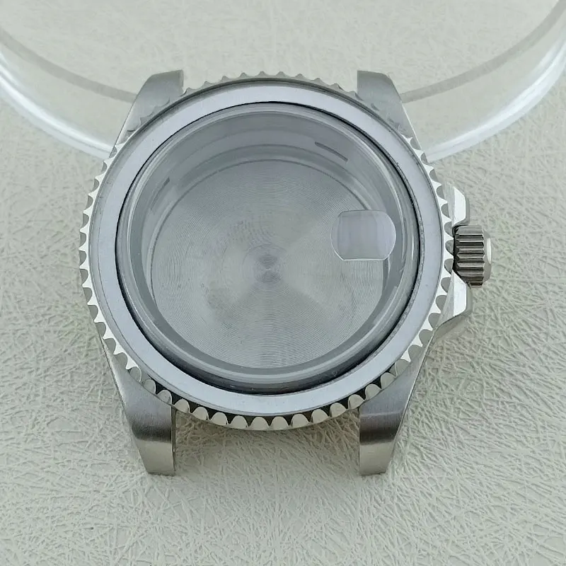 Серебряный чехол для часов GMT 40 мм подходит движения NH34 логотип на заказ