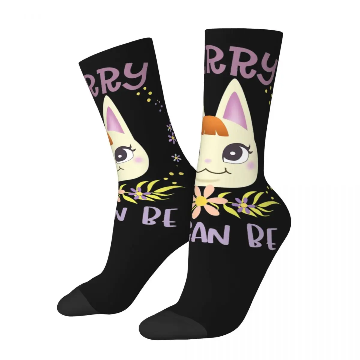 

Funny Crazy compression Sock for Men Merry As Can Hip Hop Vintage Animal Crossing New Horizons Happy Seamless Boys Crew Sock