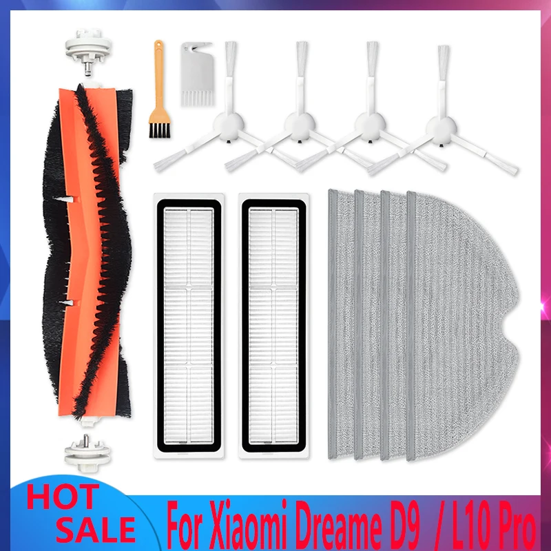 

Запчасти для робота-пылесоса Xiaomi Dreame D9 Bot L10 Pro найти LDS Finder, щетки, швабры, фильтры НЕРА