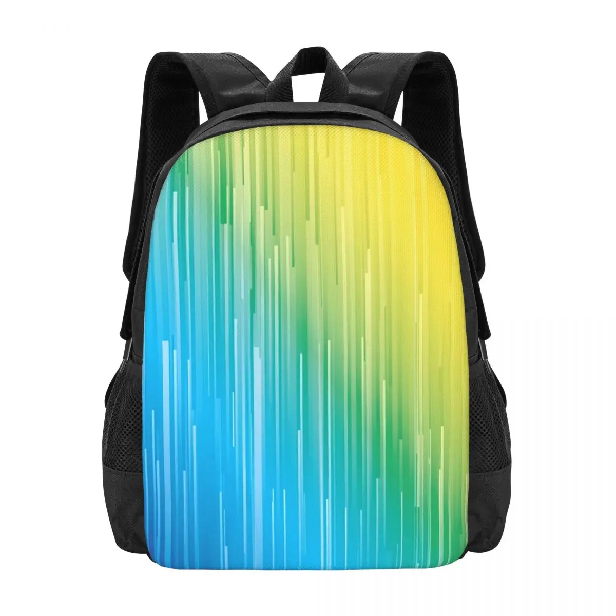 

Rainbow Striped Backpack Student Unisex Vertical Lines Soft Backpacks Polyester Casual School Bags Travel Custom Rucksack