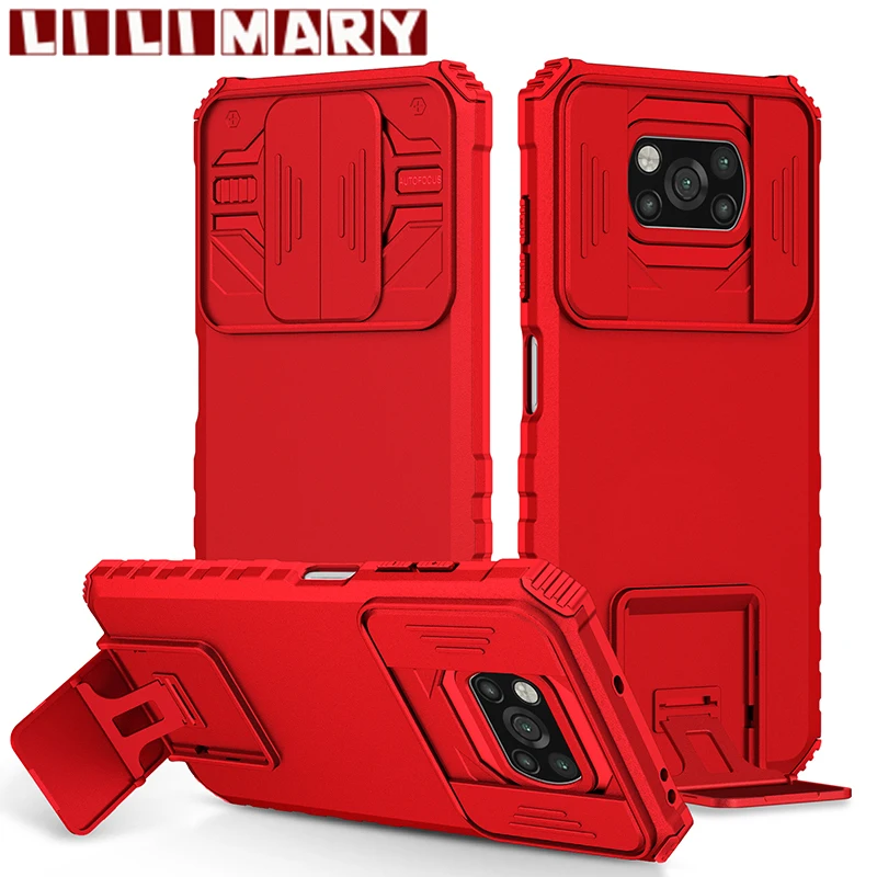 

For Xiaomi Pocophone POCO X3 X3Pro X3NFC X4Pro Case Rugged Drop Bracket Shockproof Armor Phone Case for POCO M3 M3Pro Back Cover