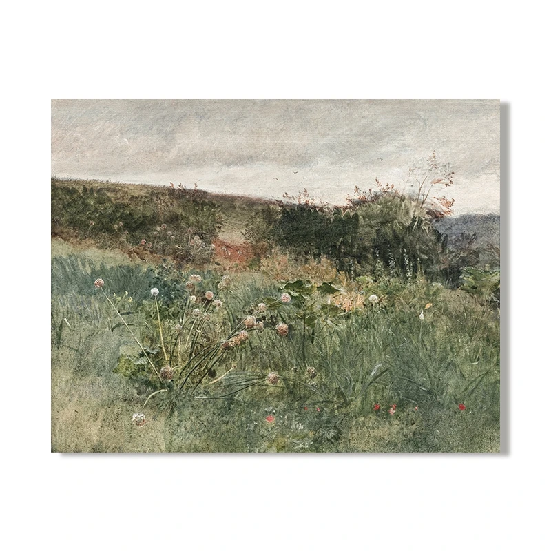 

Постеры мака с винтажным принтом полевых цветов, пейзаж, картина маслом, холст, постеры, весенний луг, принты, деревенский декор стен