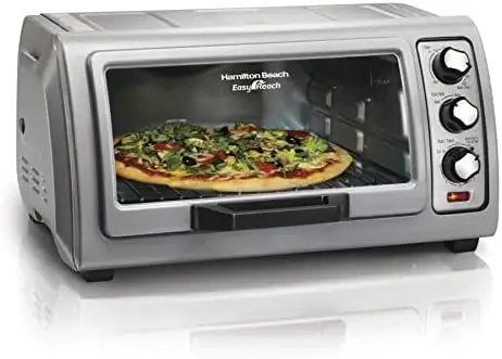 

Countertop Toaster Oven with Easy Reach Roll-Top Door, Bake Pan, Silver (31127D)