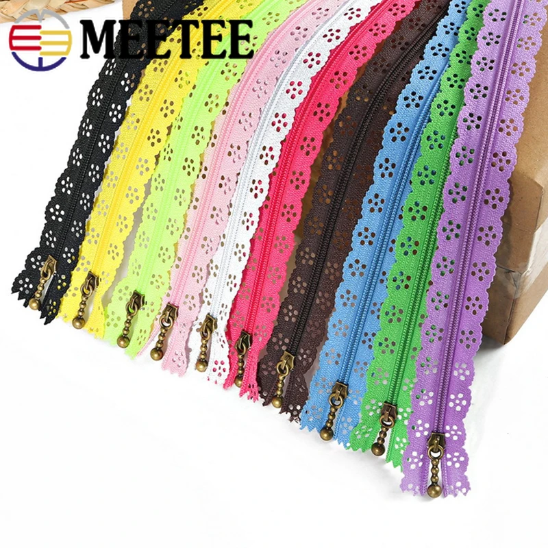 

10Pcs 3# 20cm 8 Inch Nylon Lace Zipper Decorative Close End Rainbow Zip Bag Clothes Pocket Repair Kits DIY Sewing Accessories
