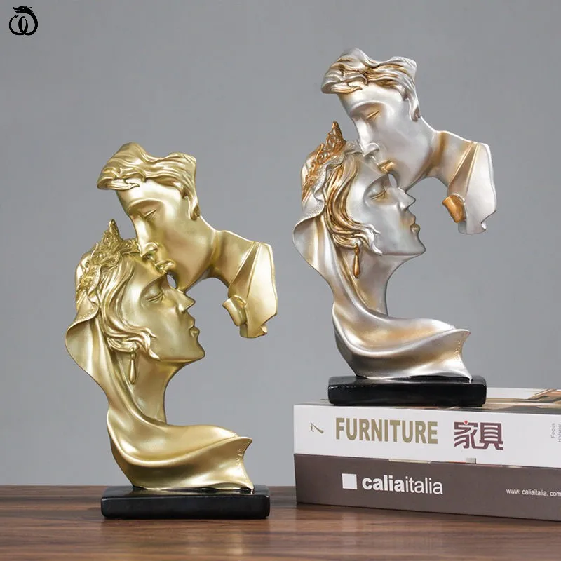 

Couples Sculpture Abstract Figure Art Statue Lovers Figurines Creative Resin Craft Home Decor Romantic Accessories Wedding Gift