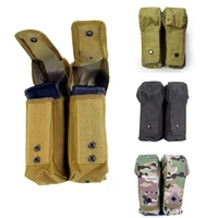 airsoft molle double gun magazine pouch for ak shooting military rifle mag bag shooting hunting paintball accessories