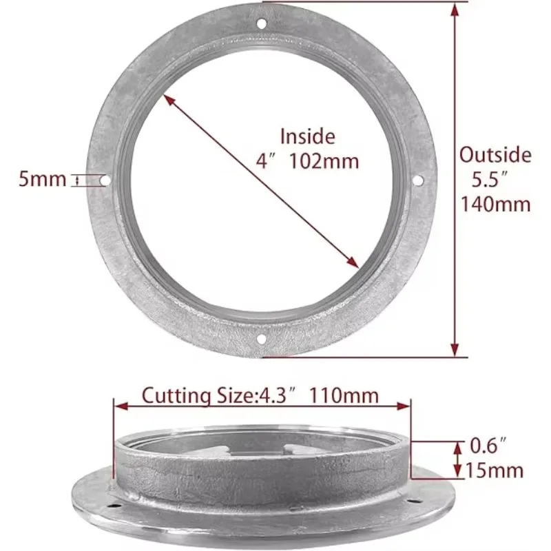 Морской 4-дюймовый люк палубная пластина из нержавеющей стали 316 круглый