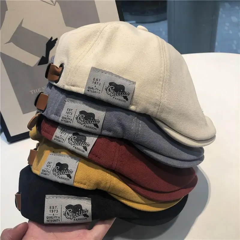 

New Wearing Style Men Hats Berets British Western Style Ivy Cap Classic Woman Vintage Cotton and Linen Beret