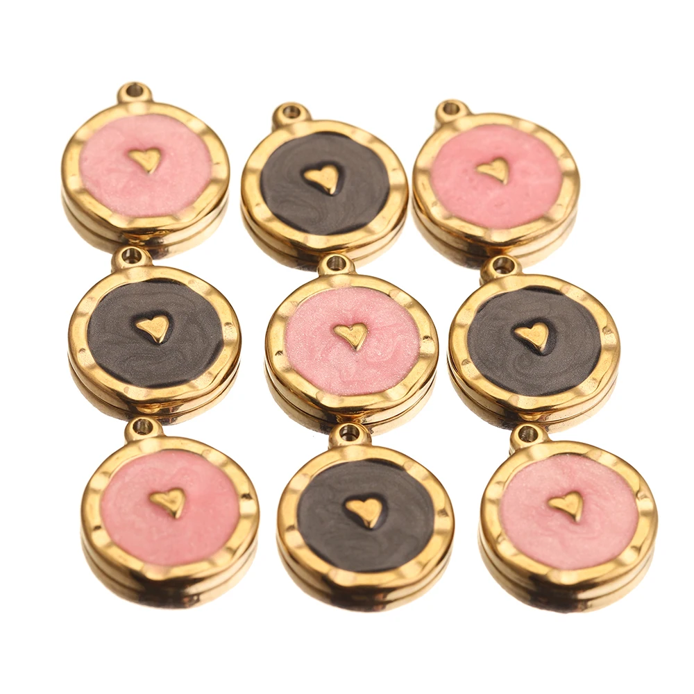 5 шт. эмалированная медаль из нержавеющей стали в виде Луны и сердца подвески для