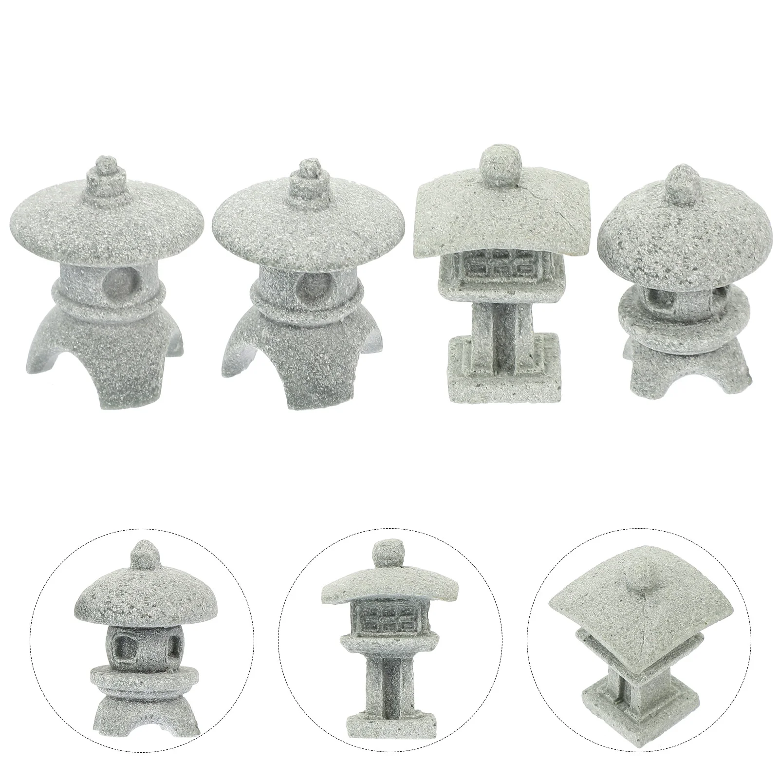 

4 Pcs Miniature Zen Garden Accessories Fairy Gardens Miniatures Sandstone Tiny Pagoda Model It was the