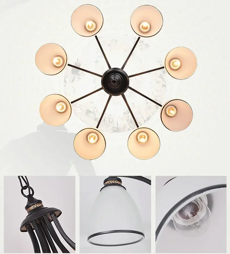 Арт-деко современные люстры с железным стеклянным абажуром светильники E27 110 В 220