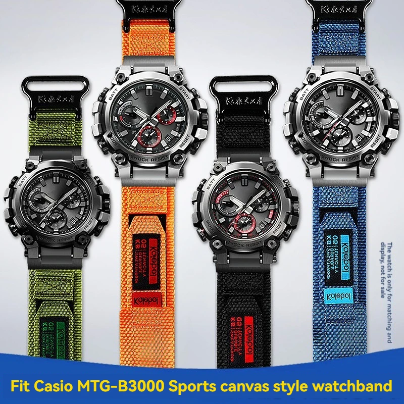 Фото Mod Kit MTG-B3000 Спортивный холщовый ремешок для часов для Casio G-shock MTG-B3000B модифицированный быстросъемный водонепроницаемый нейлоновый ремешок для часов №1