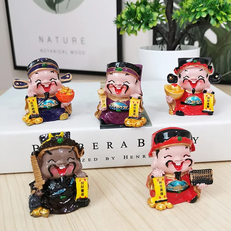 

Creative Cartoon Resin Home Decoration Chinese Style Five God of Wealth Lucky Fortune Living Room TV Cabinet Porch Decoration