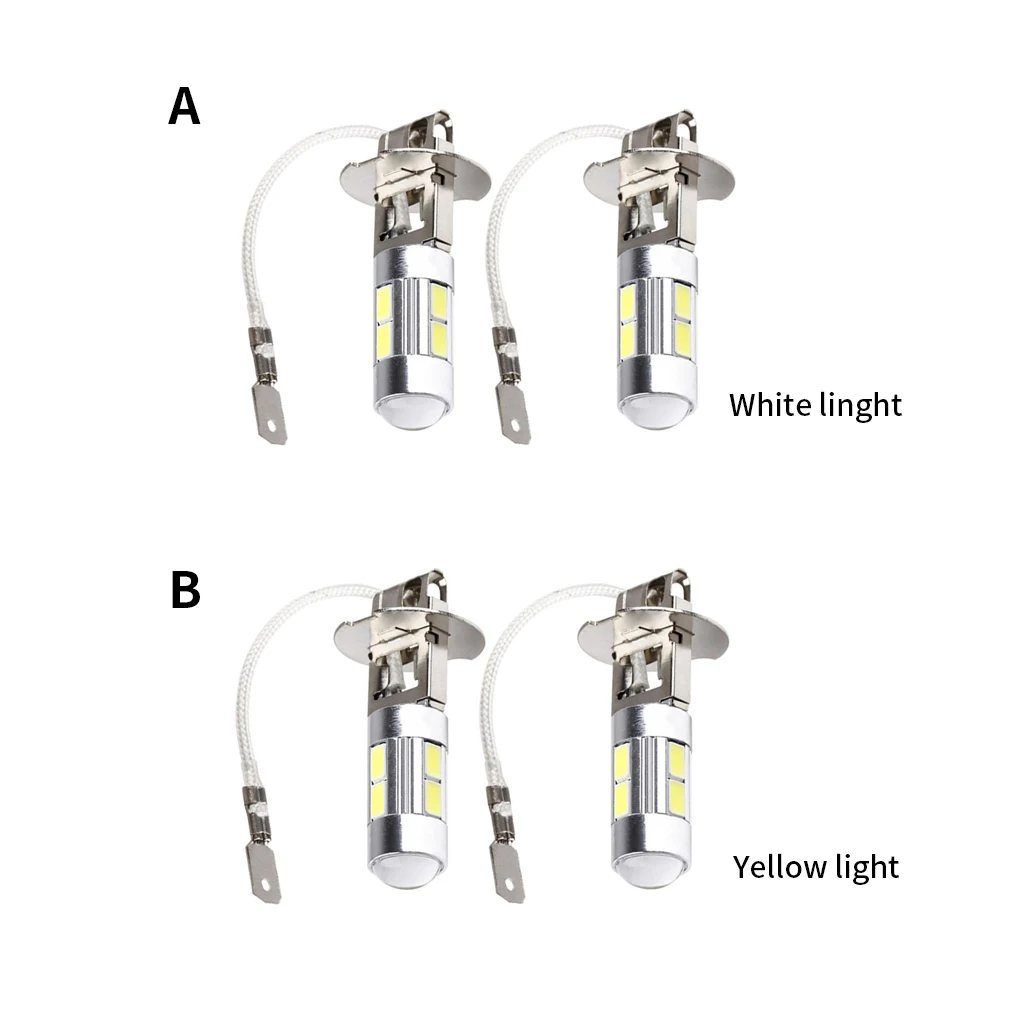 

2pcs Car Fog Lights H3 5630 LED 1W 6000K 300-350lm Driving Foglights High Brightness Auto Headlights White Light