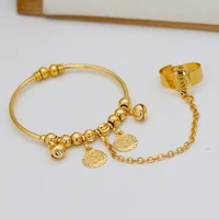 dubai african coins love beads bracelet ring arabian indian jewelry gold bracelet childrens copper baby bracelet ring
