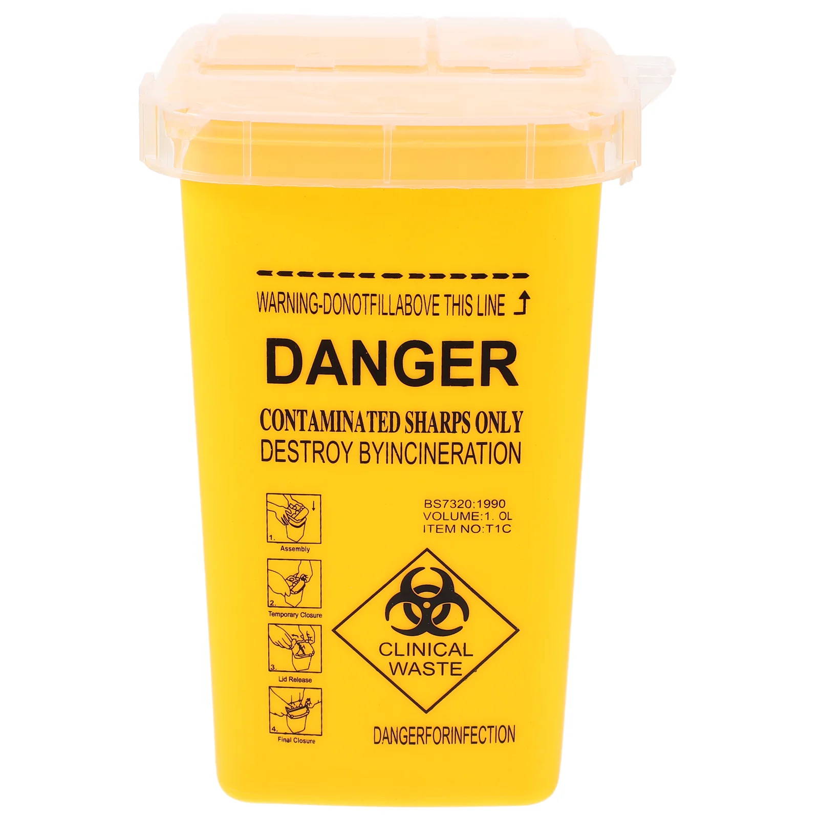 

1pc sharps container container for studio home supplies yellow sharps container