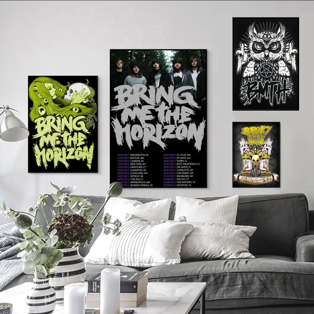 

Band B-Bring Me The H-Horizon Poster Self-adhesive Art Poster Retro Kraft Paper Sticker DIY Room Bar Vintage Decorative Painting