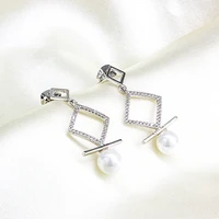 korean fashion geometric metal pearl pendant drop earrings for woman 2022 gothic girls elegant jewelry wedding set accessories