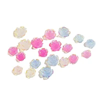 20pcs nail accessories delicate resin shiny white auroras camellia nail sequins for girl manicure decor nail decoration