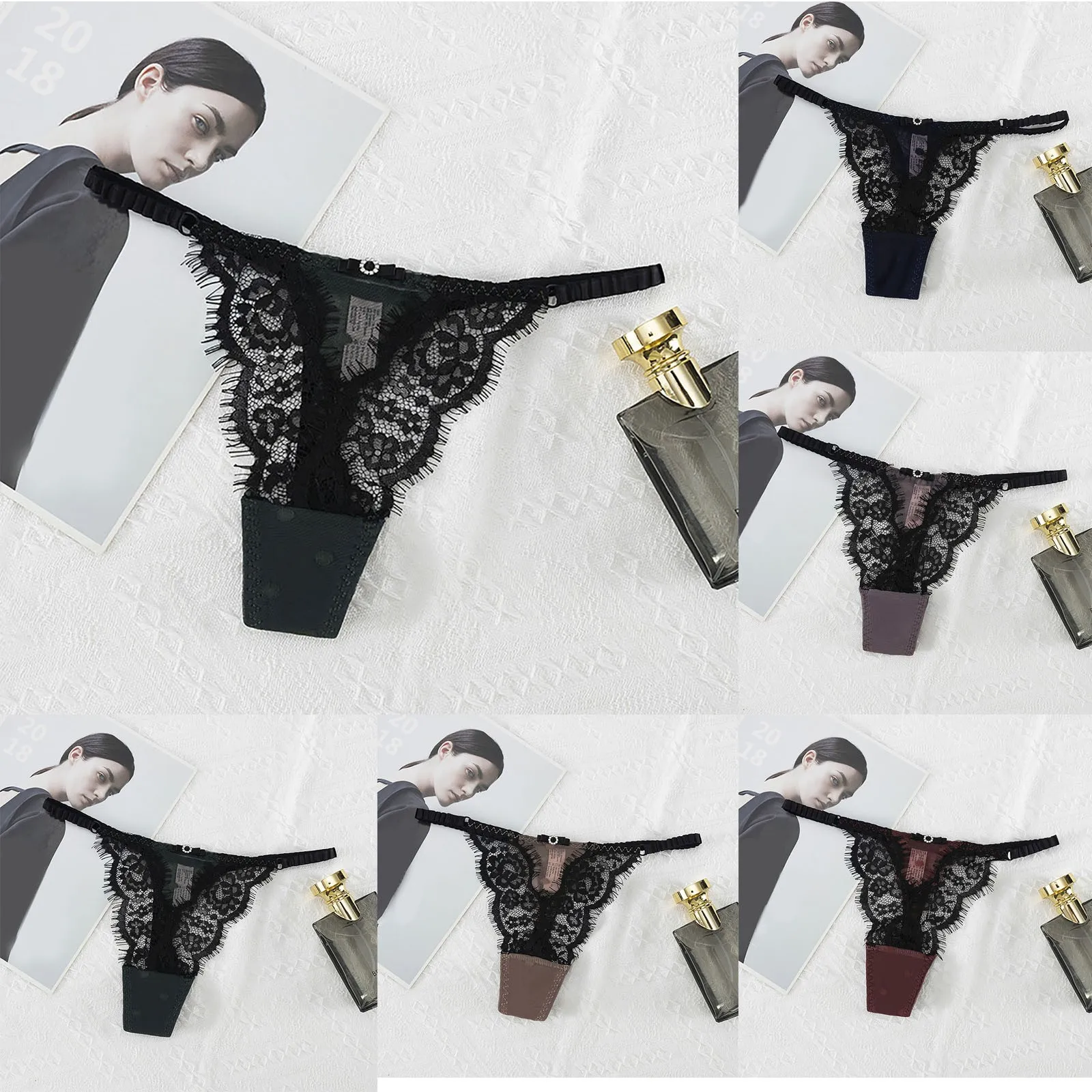 

Sexy Light And Hot T Pants With Thin Bands Hollowed Out Alluring Briefs Women's Sexy Low Lace Thongs Girls Mesh Underwear
