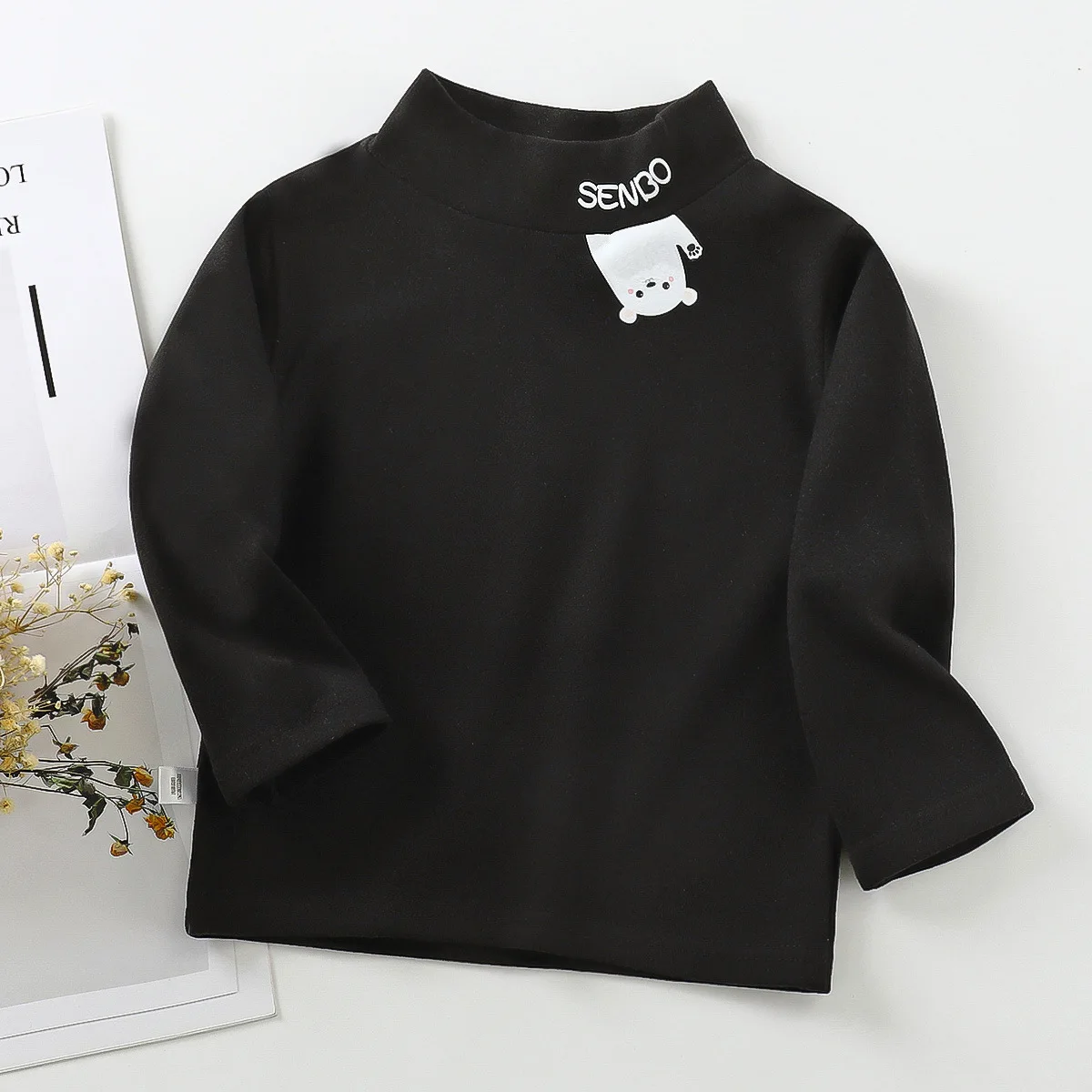 

Милые детские свитшоты, детская зимняя одежда, плотные теплые рубашки с высоким воротником для маленьких девочек и мальчиков, детские топы, ...