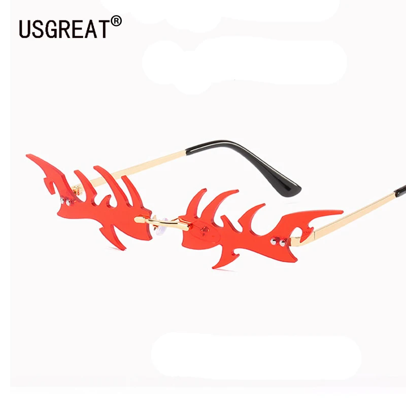 

Солнцезащитные очки без оправы для мужчин и женщин, модные солнечные аксессуары без оправы, с уникальными золотыми рыбками