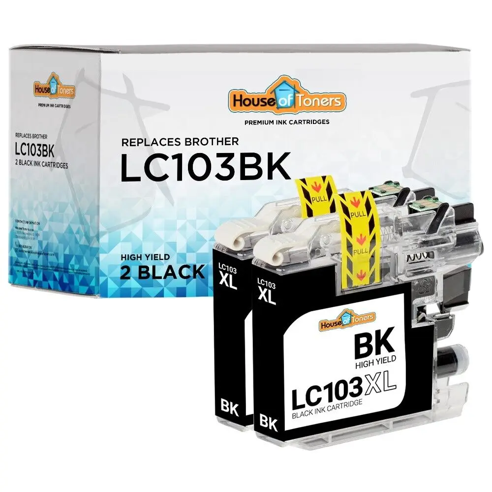 

2 PACK LC103XL Black Cartridge for Brother MFC-J470DW MFC-J650DW MFC-J870DW