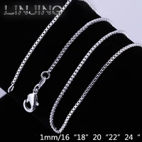 linjing wholesale 925 silver necklace 5pc1mm18202224 venice box item jewelry gift