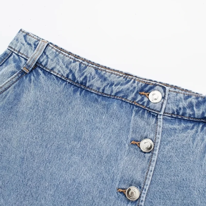 Новые женские джинсовые шорты на пуговицах юбка Повседневная Женская свободная