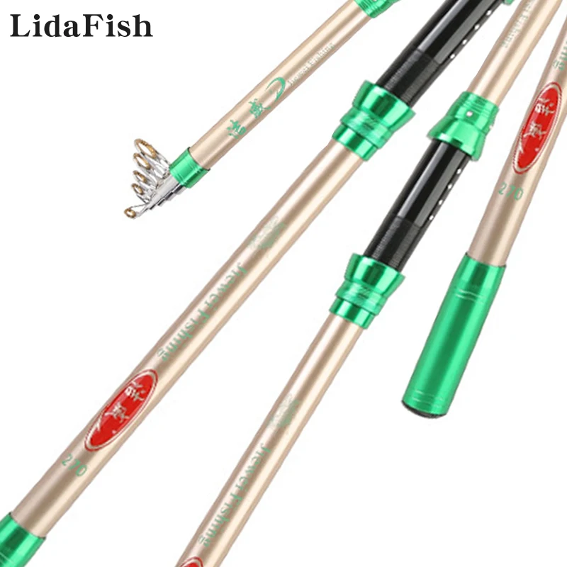 

Новая Удочка LIDAFISH из углеродного волокна для соленой воды, 2,1-3,6 м, супержесткая Высококачественная телескопическая удочка, рыболовные аксе...
