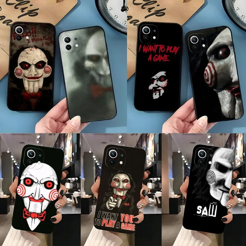 

Saw Horror Moive Ghost Phone Case For Redmi K40 K40s K30 K20 Pro Plus K50 Extreme GO 8 8A 9 9A 9C 9T 10 10X Black Silicone Cover