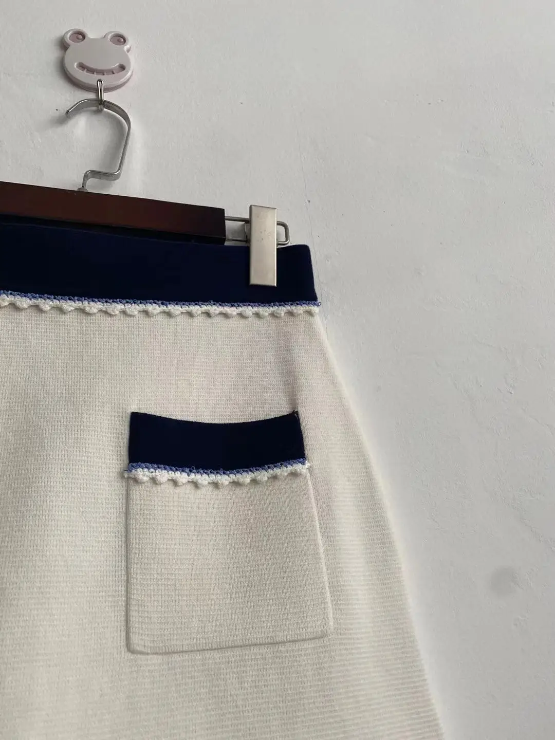 

Color Patchwork Women Knit A-line Short Jupe Elastic Waist Ladies Mini Skirt