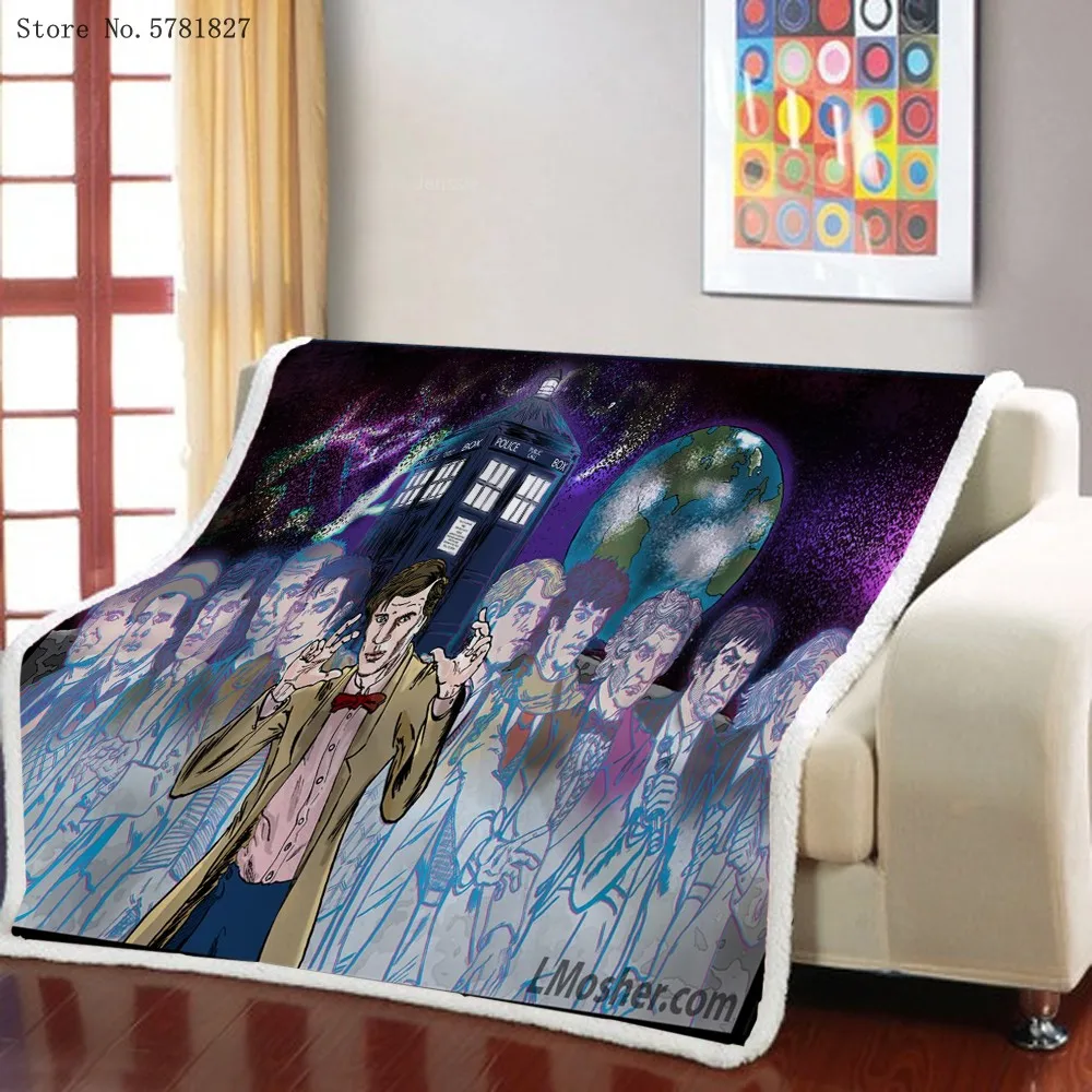 

Doctor Who Sherpa Blanket Sci-fi TV Show Weighted Blanket Nap Office Picnic Travel Home Textile