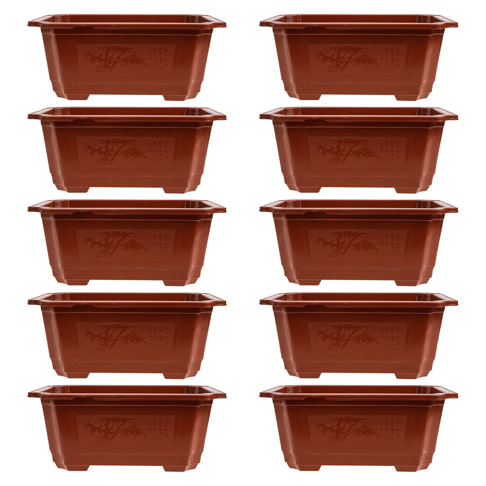 

10Pcs Rectangular Flower Pot Palstic Garden Pot Household Green Plant Flowerpot