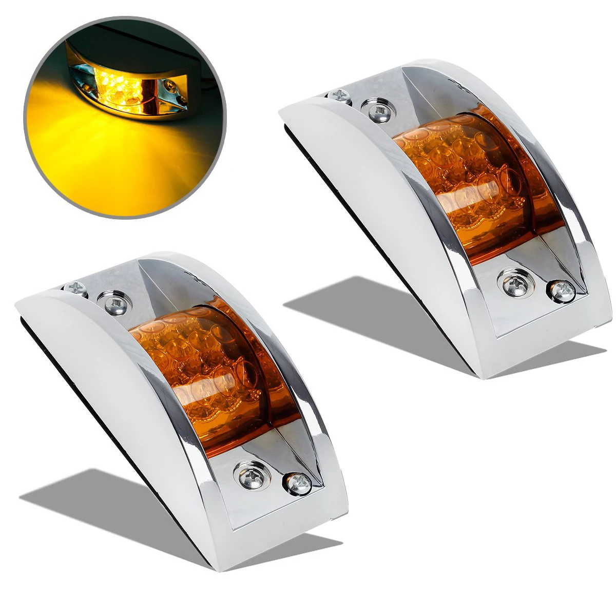 

4pcs Truck Trailer Lamp Amber 12 LED Armored Led Marker/Clearance Running Lights