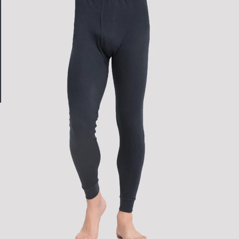 Fashion Thermal Underwear For Men 100%Cotton Long Johns Elastic Thermal Bottoms Underwear Mens Warm Thermo Leggings Long Pants