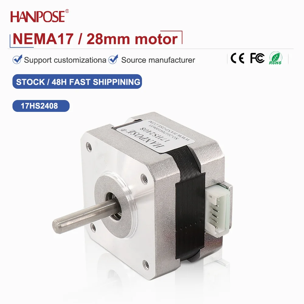 

Шаговый двигатель NEMA17 17HS2408 2.5В 1.3А