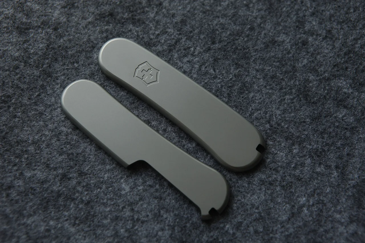 

A Pair Titanium Alloy Handle Scales Custom Made for 85 mm Victorinox Delemont Swiss Army Knife