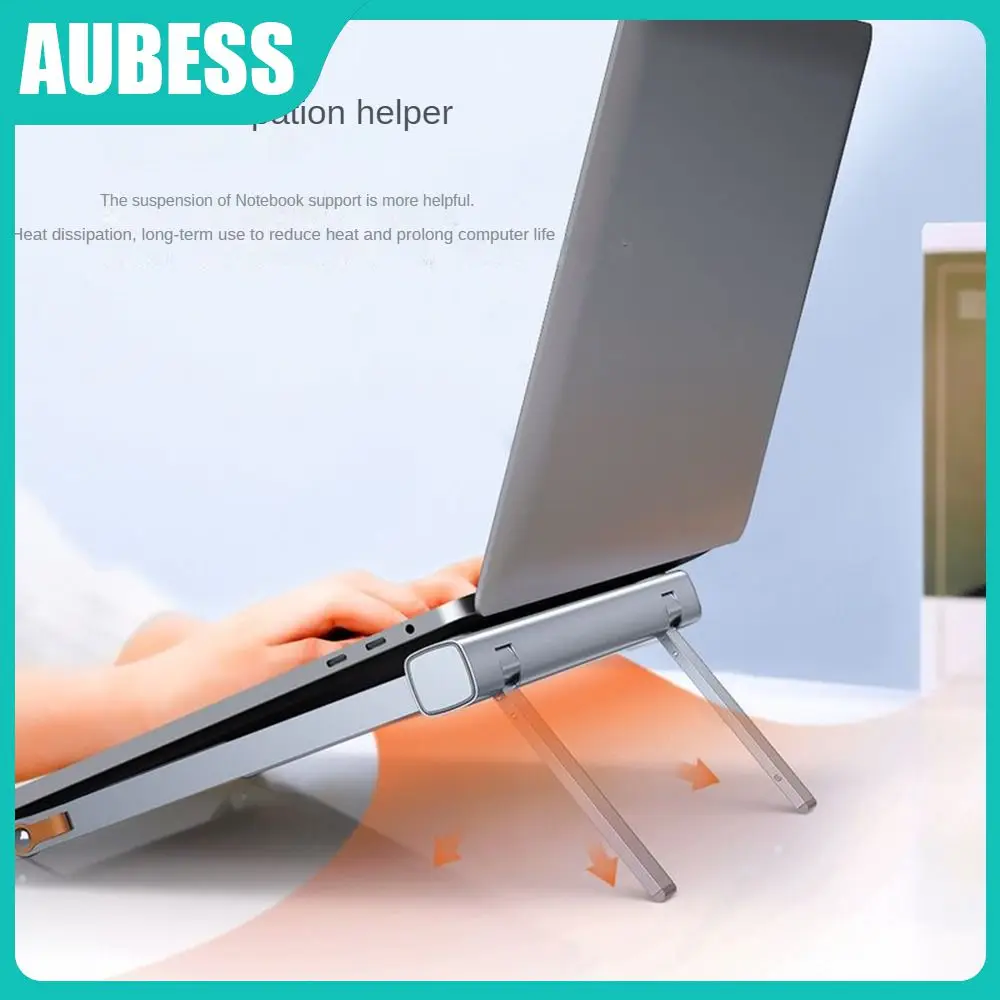 

Laptop Holder Adjustable Universal Notebook Bracket Portable Rubidium Magnets Cooling Stand Stand Computer Cooling Holder Alloy