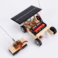 wooden diy solar powered rc car puzzle assembly science vehicle toys set for children