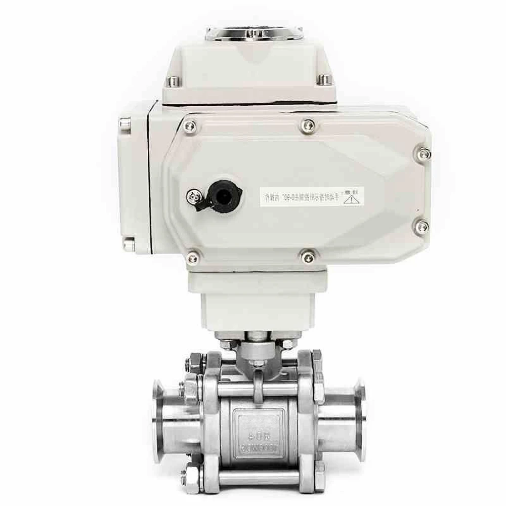 

DN32 Φ 38 шаровой кран с высокой платформой из нержавеющей стали, 220 В переменного тока, электрический шаровой кран с тройным зажимом