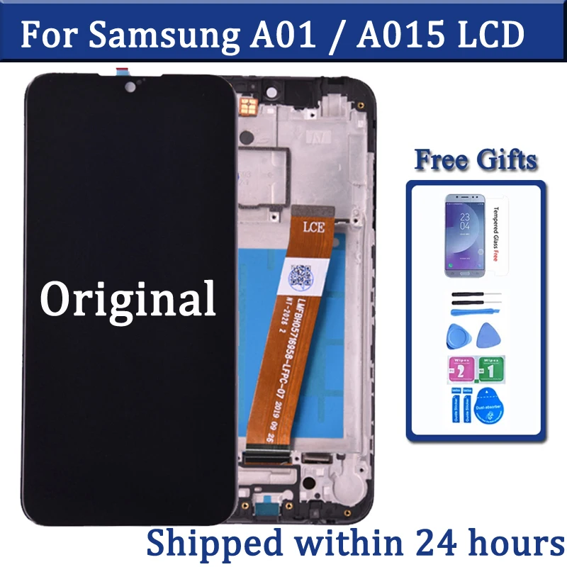 Оригинальный ЖК-дисплей для Samsung Galaxy A01, сменный дигитайзер сенсорного экрана A015 A015F A015G A015DS, ЖК-дисплей высокого качества