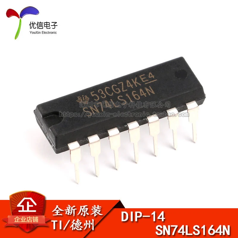 

Genuine in-line SN74LS164N 8-bit serial input/parallel output shift register DIP-14